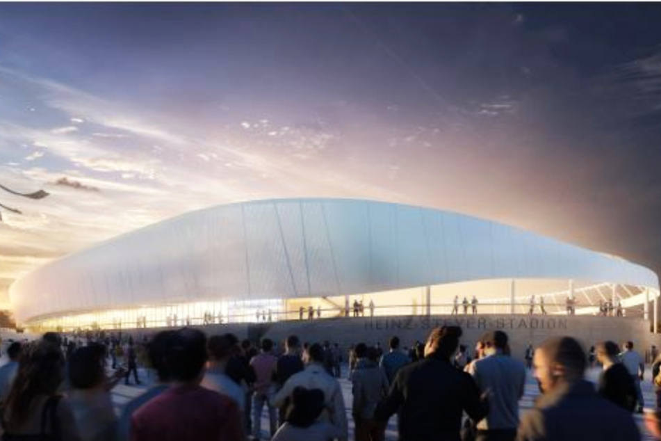 So soll das neue Steyer-Stadion von außen aussehen.