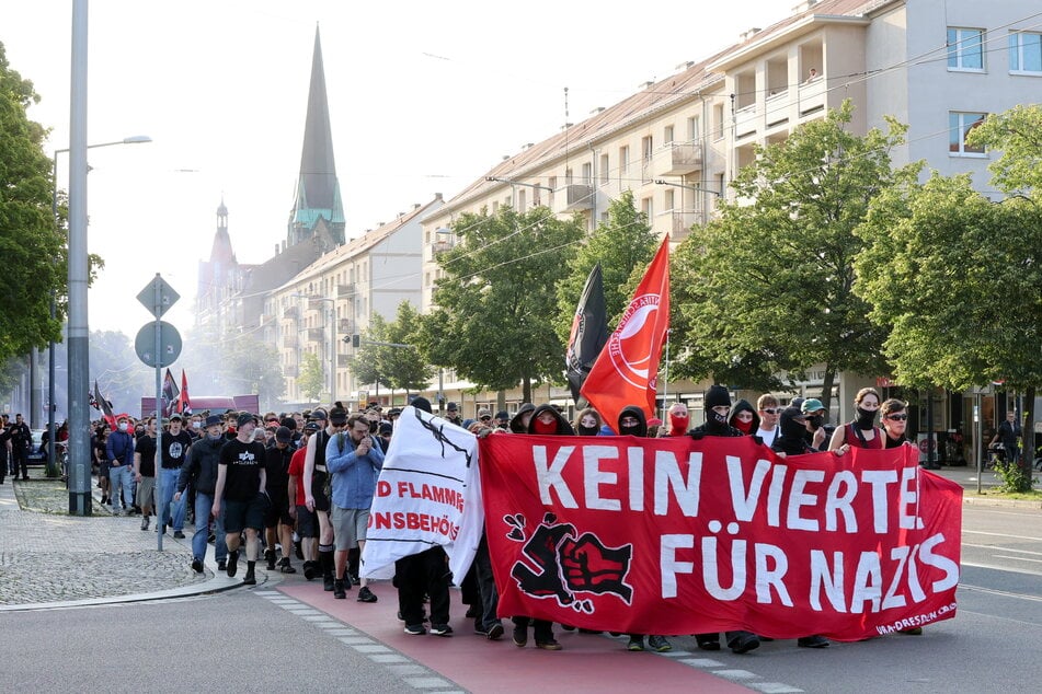 Der Demonstrationszug führte über die Borsbergstraße.