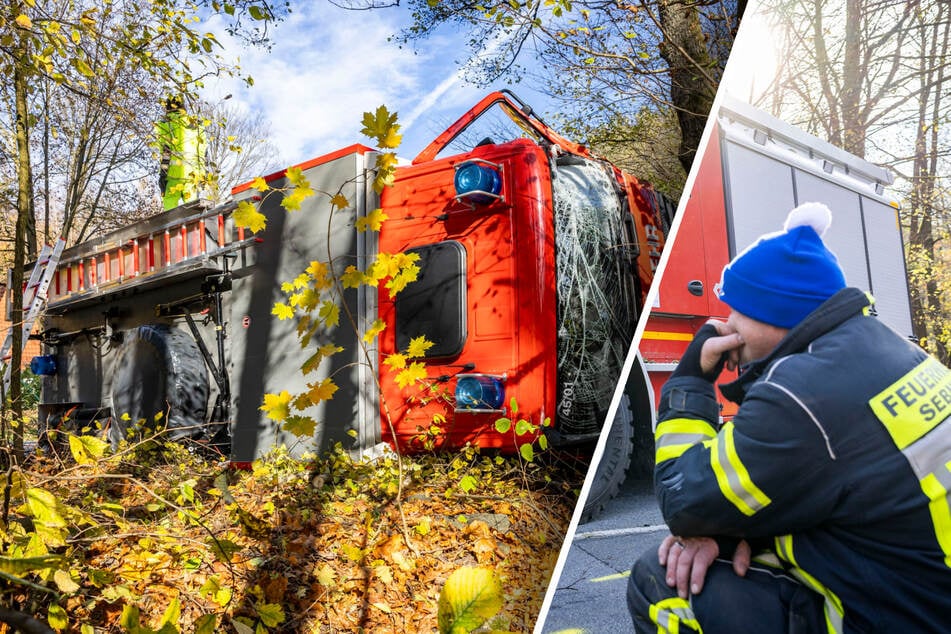 Auf dem Weg zur Führungskräfte-Schulung: Feuerwehrauto kippt um!