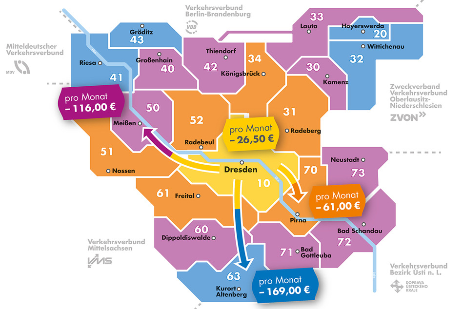 Je nach Tarifzone könnt Ihr mit dem Deutschlandticket bis zu 169 Euro im Monat sparen.