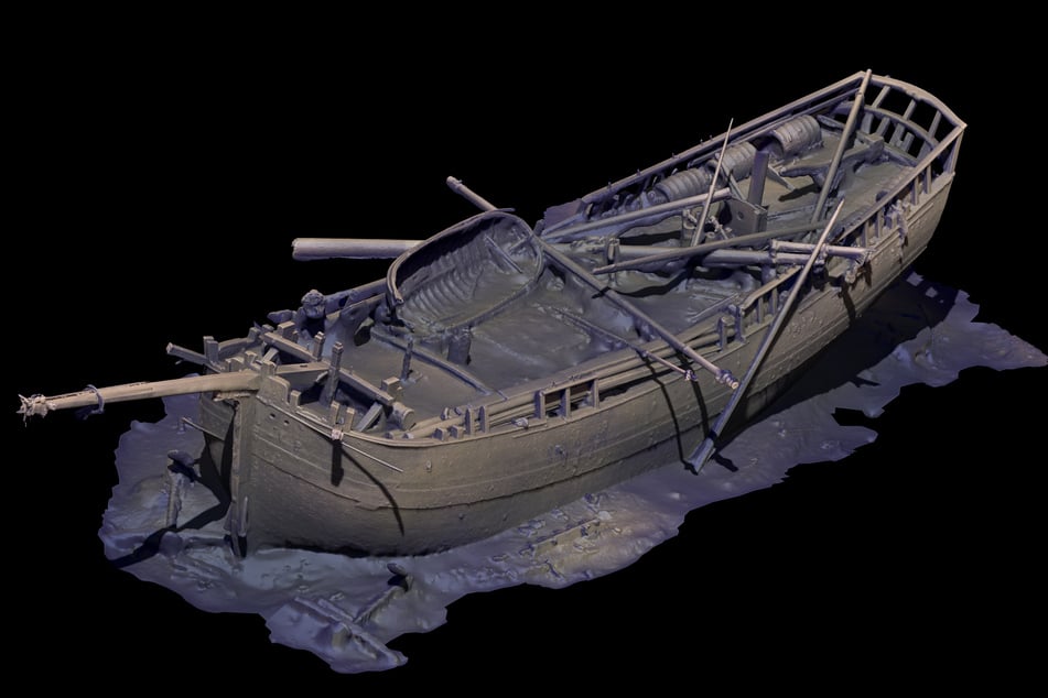 Die Computersimulation zeigt ein Schiffswrack.