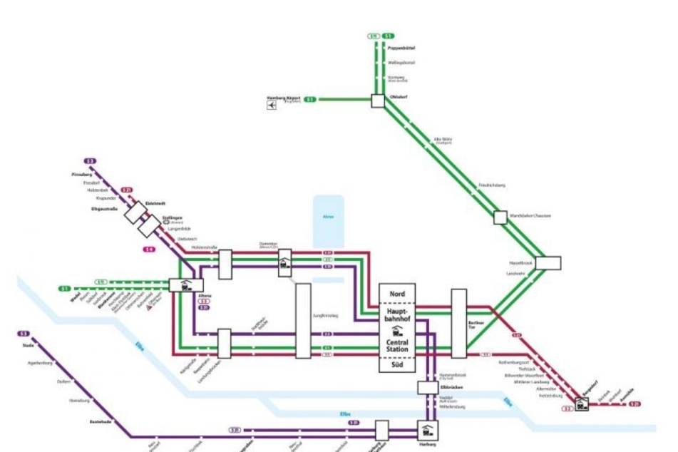 So sieht der aktuelle Netzplan der S-Bahn Hamburg aus.
