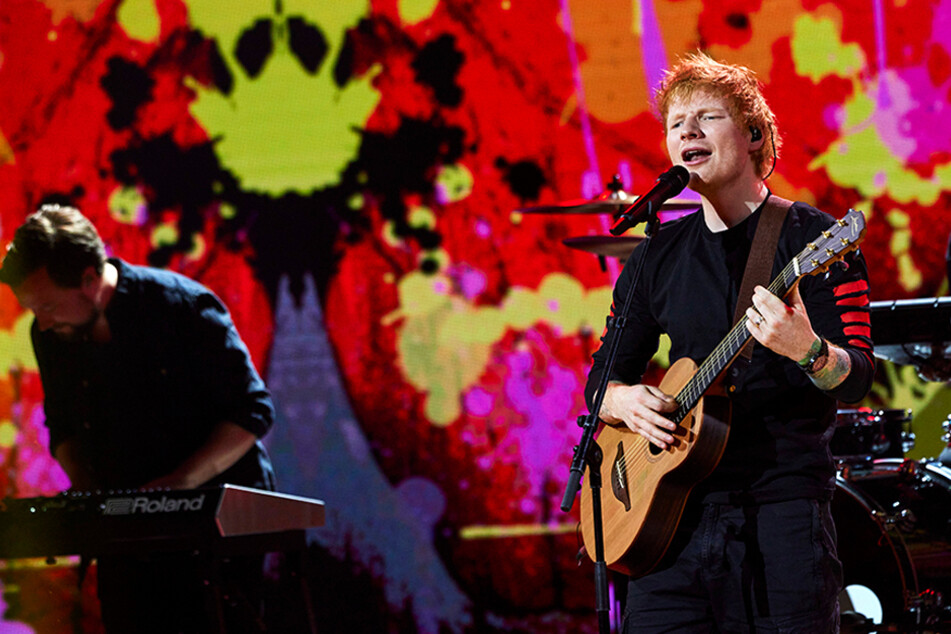 Ed Sheeran performs on Swedish Idol in Stockholm, Sweden on October 8.