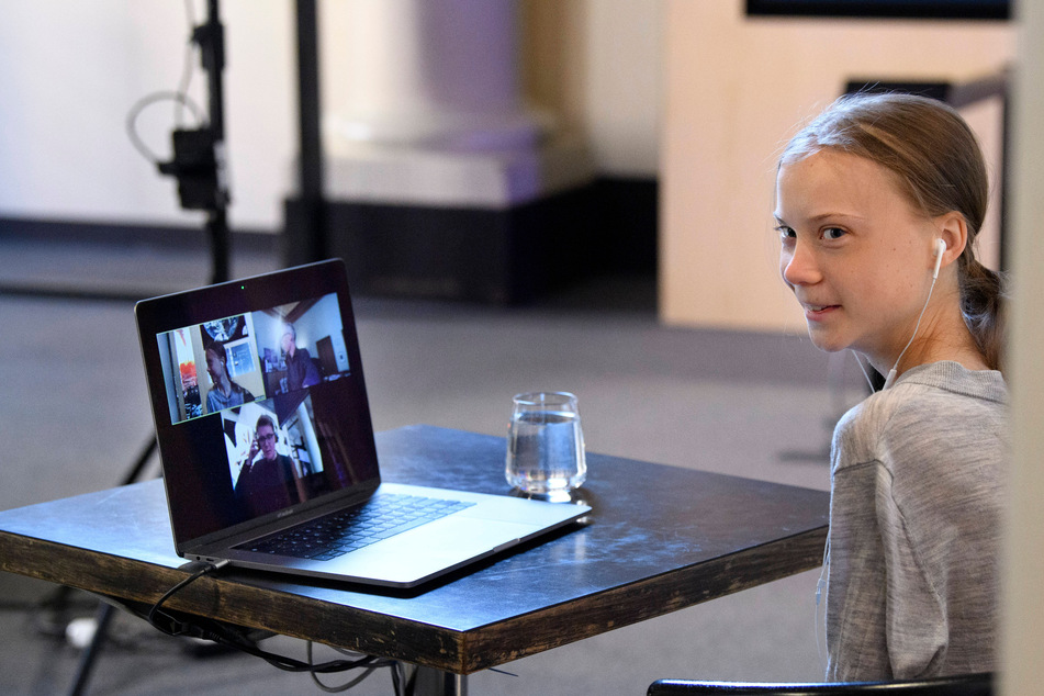 Greta Thunberg joined the virtual hearing from Stockholm.