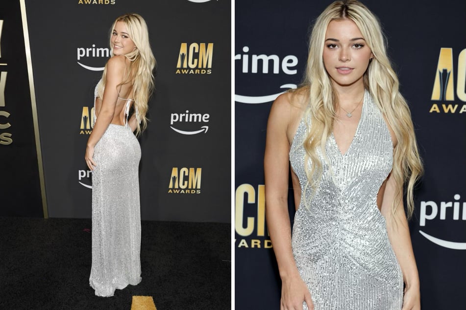 LSU star gymnast and Sports Illustrated swimsuit model Olivia Dunne wowed fans in a stunning glitzy silver dress at the 58th Academy of Country Music Awards on Thursday night.