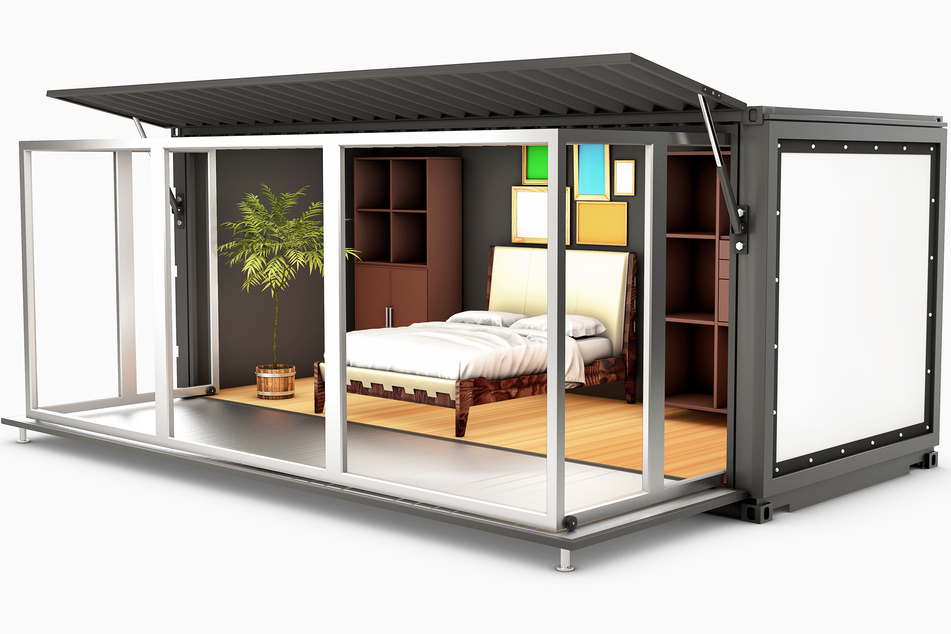 Ein zur Wohnung umgebauter Übersee-Container. In solch einem hielten sich 25 Tiere zwischen Müllbergen auf. (Illustration)