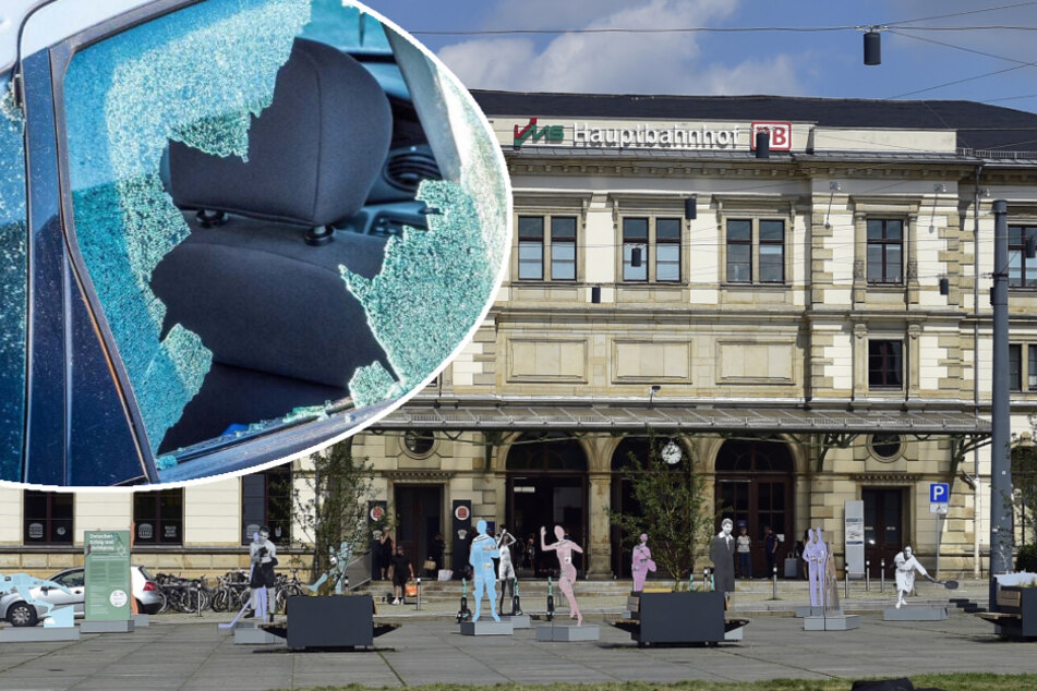 Chemnitz: Autoscheiben nahe Chemnitzer Hauptbahnhof eingeschlagen