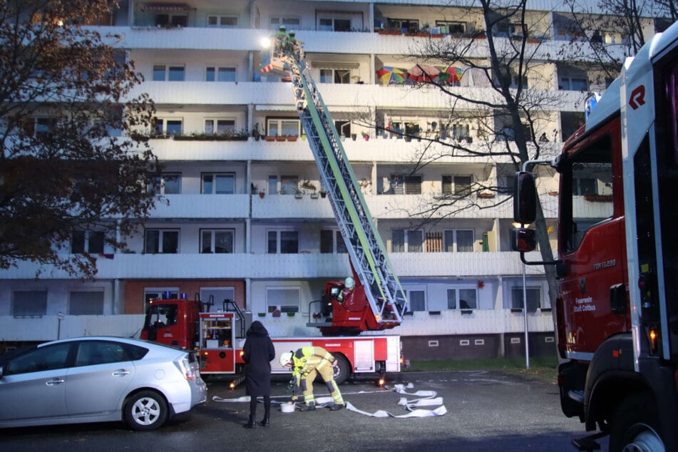 Brand in Cottbus: Feuerwehr muss Bewohner retten, zwei Verletzte im Krankenhaus