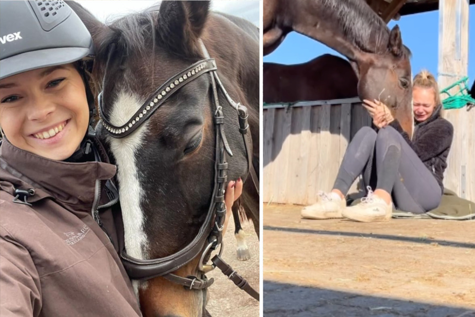Junge Frau weint bitterlich mit ihrem Pferd im Arm: Der Grund trifft mitten ins Herz