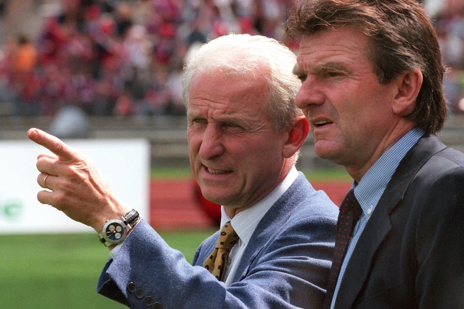 Bayern-Duo mit Erfolg: Coordes (r.) gewann an der Seite von Giovanni Trapattoni (86, l.) die deutsche Meisterschaft.
