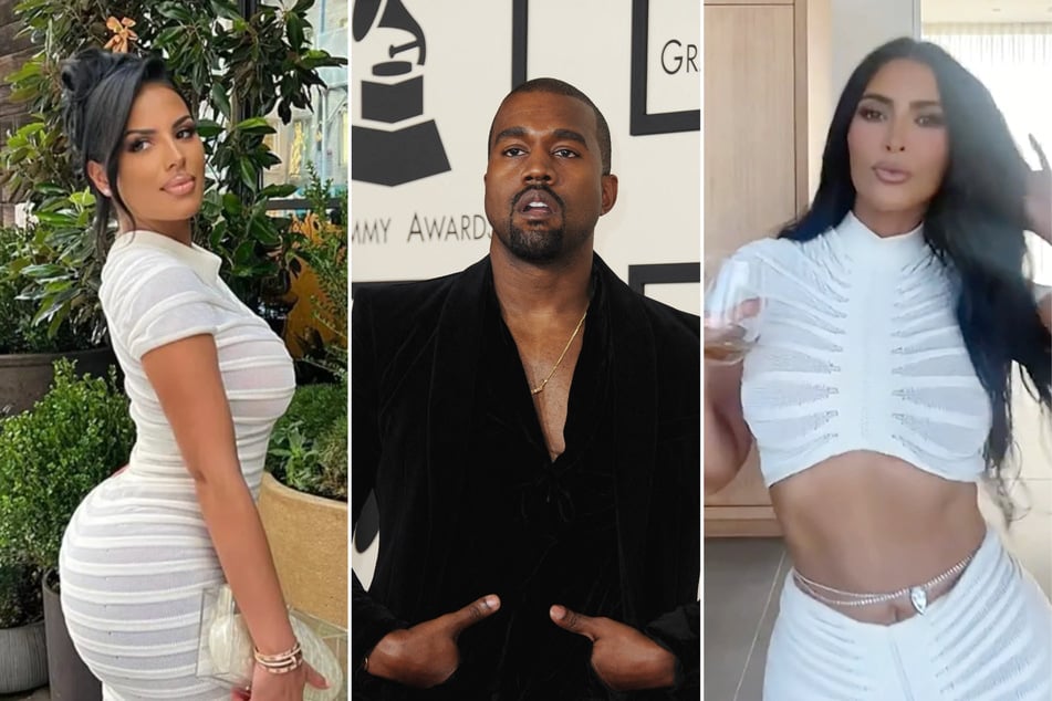 Kanye West exes Kim Kardashian and Chaney Jones unknowingly attended the same Independence Day part wearing the same outfits.