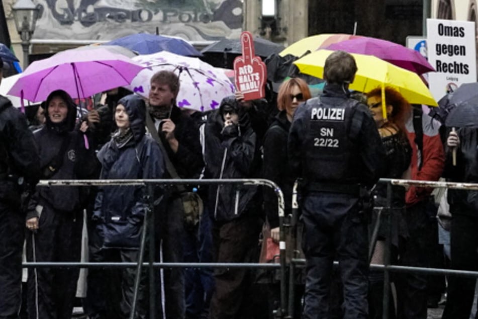 Protest gegen AfD-Versammlung in Leipzig