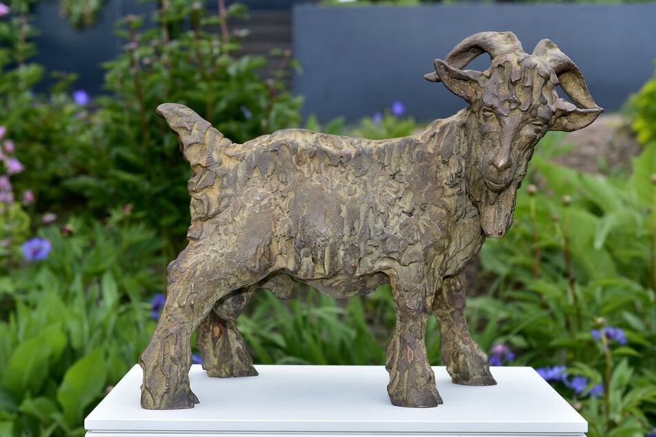 Das Kunstwerk zeigt zunächst die kleine Version des Bergziegenbocks. Eine größere Ausführung ist bereits in Planung.
