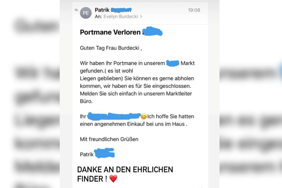 Ein Mitarbeiter des Supermarkts, in dem Evelyn Burdecki (32) am Montag eingekauft hatte, schrieb der 32-Jährigen eine E-Mail. Bei Instagram teilte sie die netten Worte mit ihren Fans.