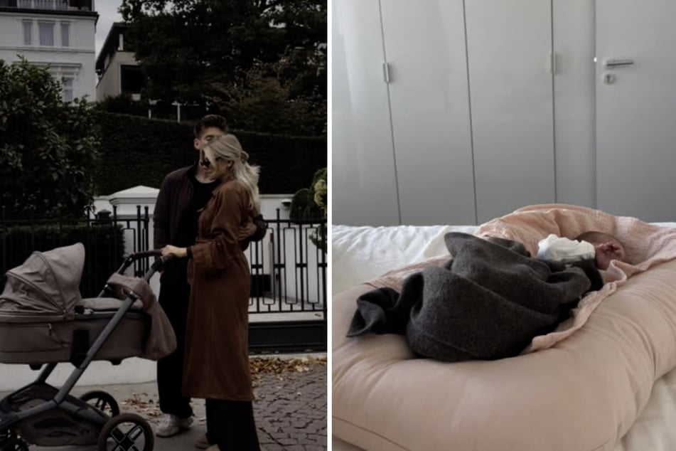 Die stolzen Eltern können noch nicht einschätzen, ob Alva eher nach Mama oder Papa kommt.