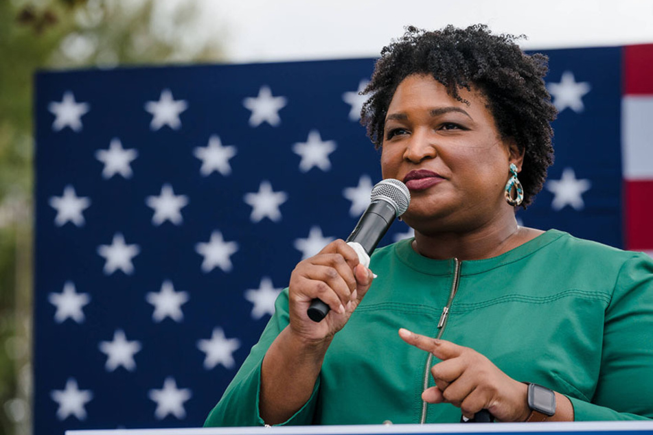 Stacey Abrams speaks at an early voting rally on October 12, 2020, in Decatur, Georgia.
