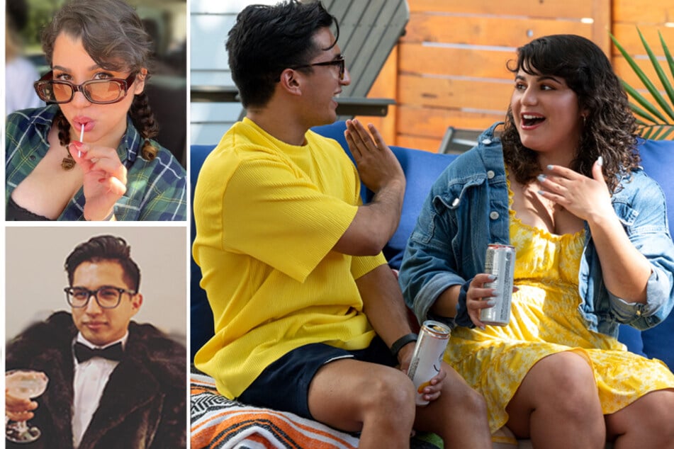 Keauno "Keke" Perez (c.) and Natalie Cabo (r.) from Netflix's Twentysomethings: Austin have teamed up for a new podcast called Hopeful & Horny.