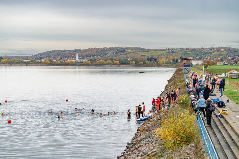 Im Stauseebad Cossebaude wurde am Sonntag "abgebadet".