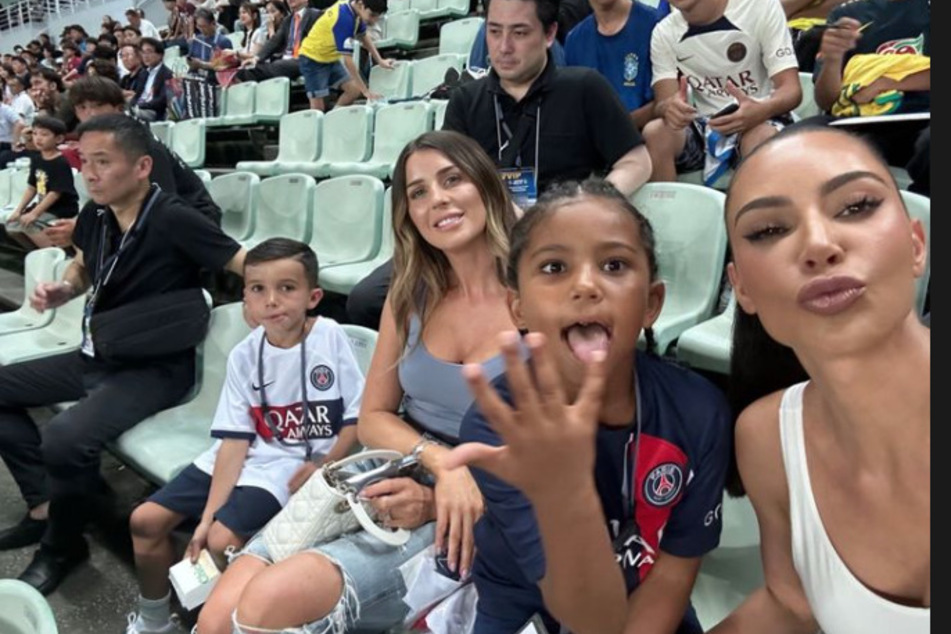Kim Kardashian and her son Saint hit up another soccer match in Japan.