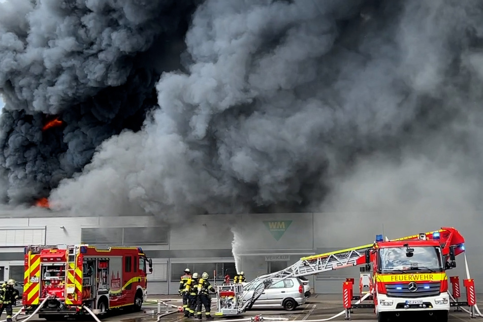 Am Donnerstagnachmittag kam es in Mainz zu einem heftigen Großbrand einer Lagerhalle.