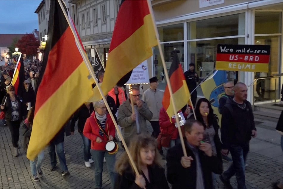 Auch in anderen Städten in Sachsen-Anhalt wurde demonstriert, wie hier in Haldensleben.