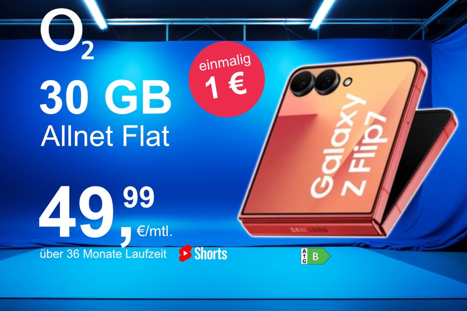 Das Samsung Galaxy Z Flip7 im o2 Mobile M für einmalig 1 Euro.