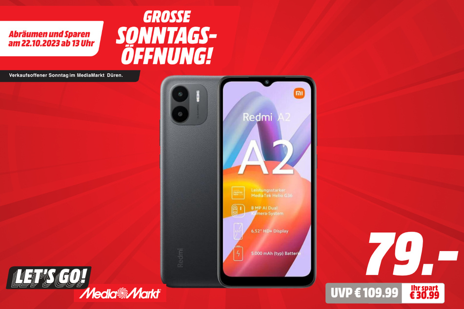 Xiaomi Redmi A2 für 79 statt 109,99 Euro.