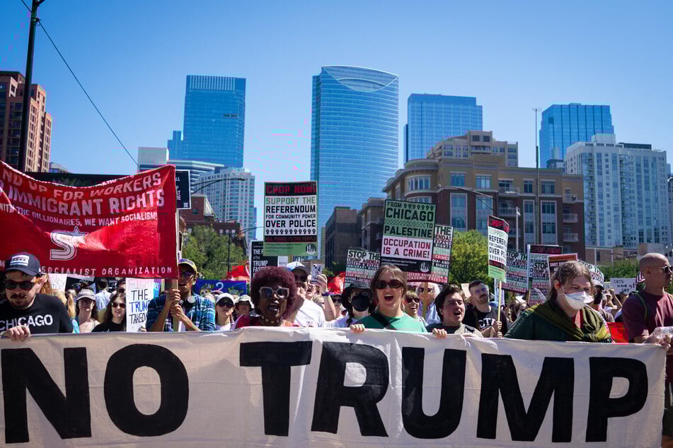 People participate in the Labor Day "Workers Over Billionaires" rally in Chicago, Illinois, on September 1, 2025.