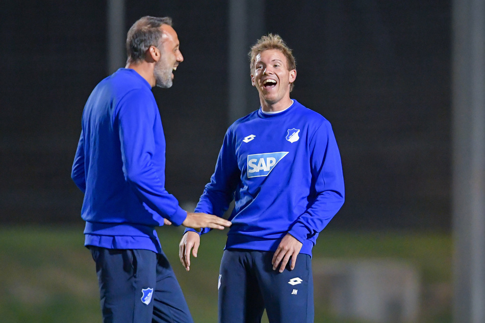 Pellegrino Matarazzo (l.) und Julian Nagelsmann 2018 noch im Hoffenheim-Dress.