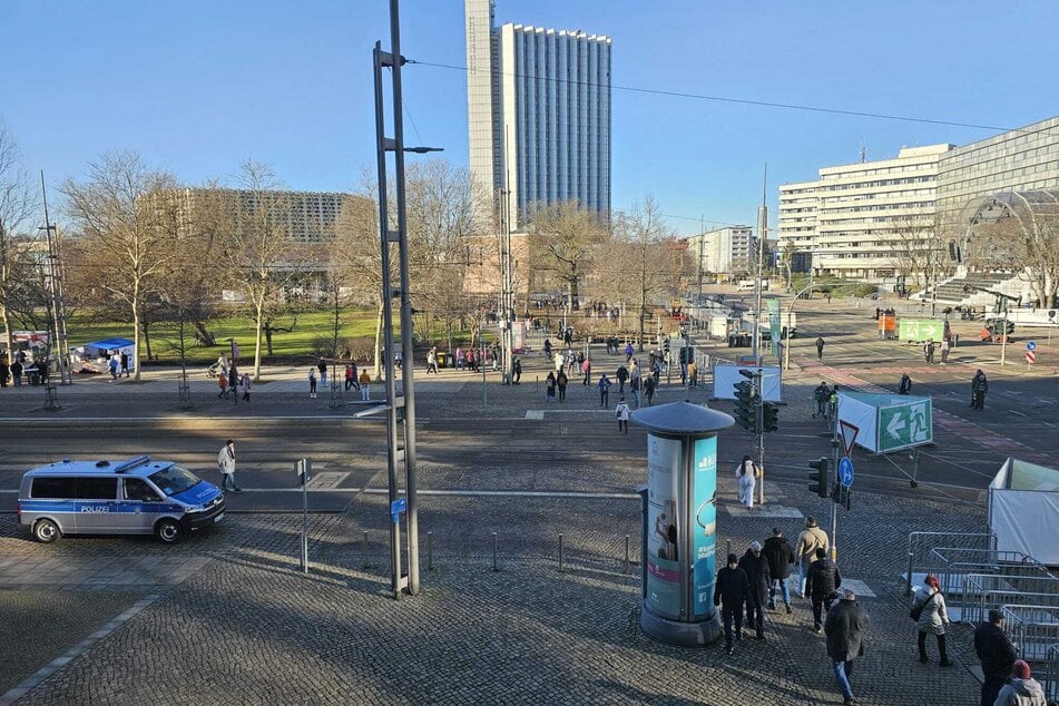 Die Chemnitzer Innenstadt füllt sich.