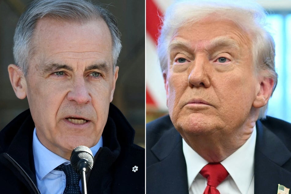 US President Donald Trump (r.) has immediately ended all trade talks to Canada, in a blow to Prime Minister Mark Carney.