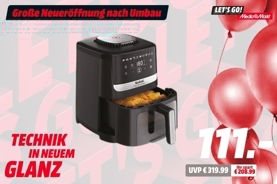 Tefal-Heißluftfritteuse EY5568 Easy Fry Silence
für 111 statt 319,99 Euro.