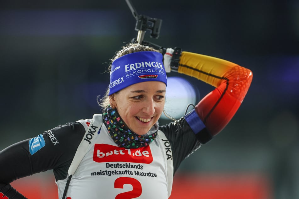 Franziska Preuß (30) unterlief beim Biathlon auf Schalke ein ungewöhnlicher Fehler.