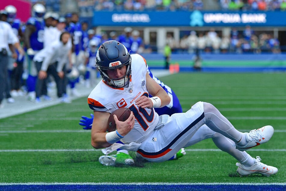 Wurde von den Seahawks ordentlich auf den Hintern gesetzt: Denvers Rookie-Quarterback Bo Nix.