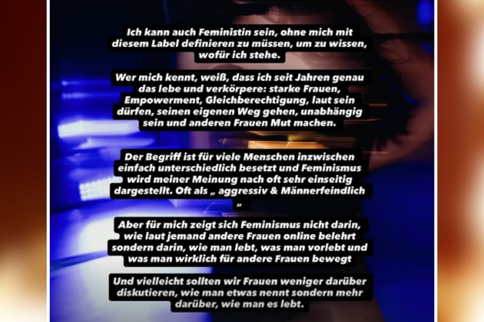 Bei Instagram hat sich Sarah Engels (33) zur Feminismus-Debatte um ihre Person geäußert.