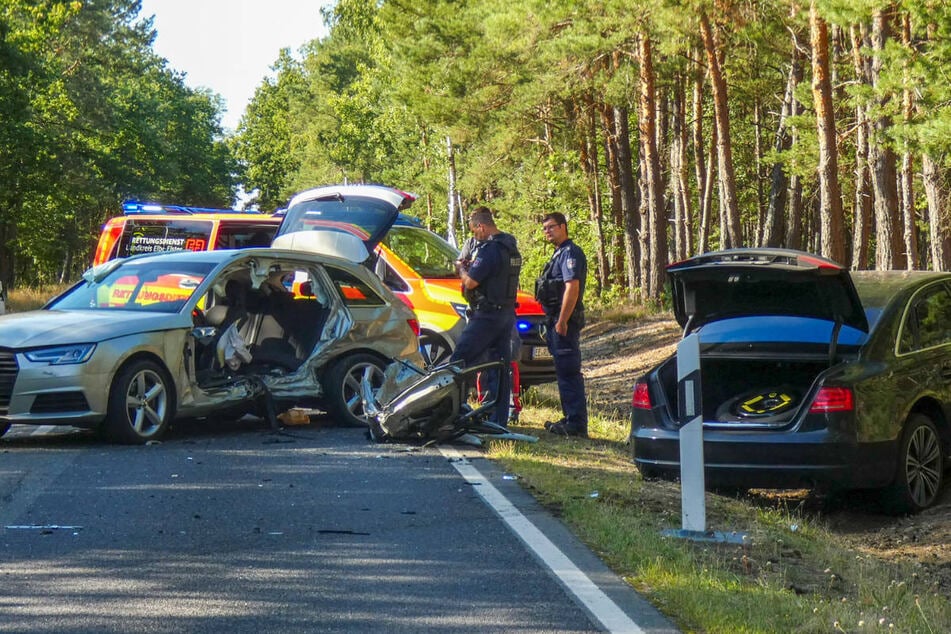 Audis krachen zusammen: Zwei Schwerverletzte bei Unfall in Lausitz