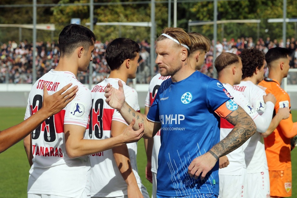 Kapitän Kevin Dicklhuber (34) ist das Gesicht der blauen Kickers, die sich vor wenigen Wochen im Stadtduell gegen die U23 des VfB Stuttgart durchsetzten.