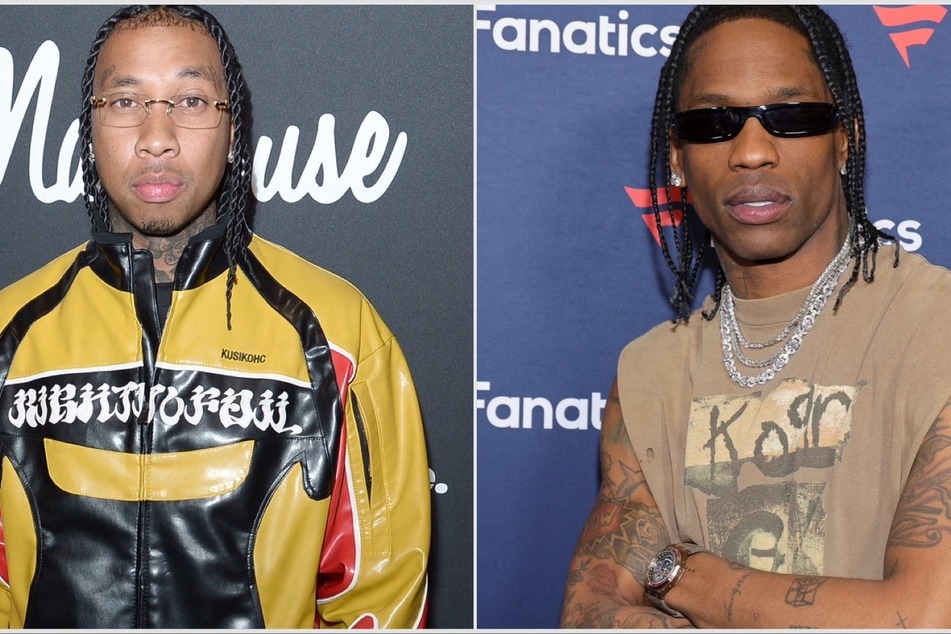 Rappers Travis Scott (r.) and Tyga (l.) , who both dated Kylie Jenner, who both dated Kylie Jenner, reportedly got into a brawl at Cannes Film Festival.