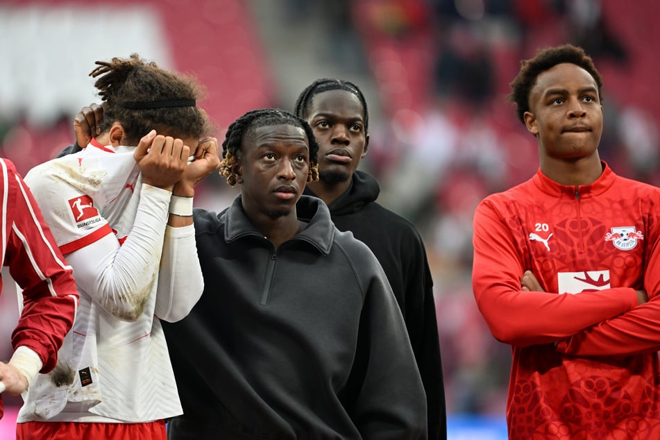 Yussuf Poulsen (30, l.) und Amadou Haidara (27, 2.v.l.) gelten als Wechselkandidaten bei RB Leipzig.