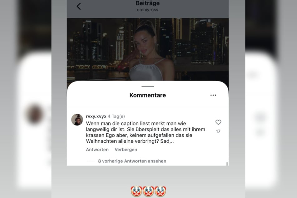Dass die 26-Jährige Weihnachten allein im Urlaub verbrachte, bezeichneten einige als "traurig" - zu Emmys Unverständnis.