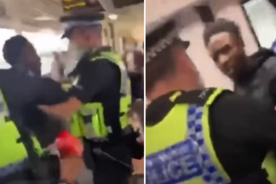 Einer der Mitreisenden filmte die Diskussion der Polizei mit dem hartnäckigen Fahrgast.