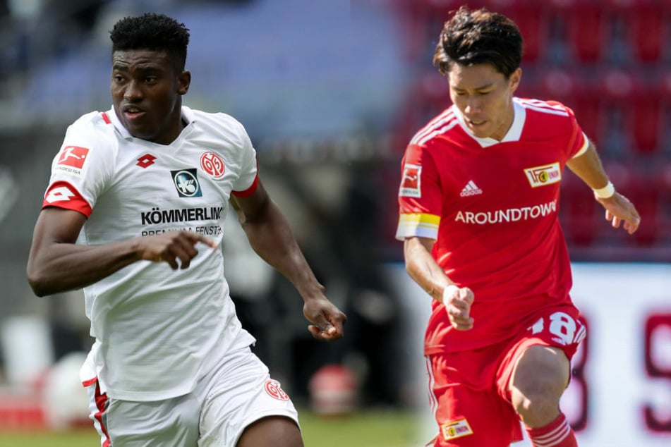 Die Neuzugänge Taiwo Awoniyi (23, l.) und Keita Endo (22) haben am Dienstag erstmals gemeinsam am Mannschaftstraining des 1. FC Union Berlin teilgenommen.