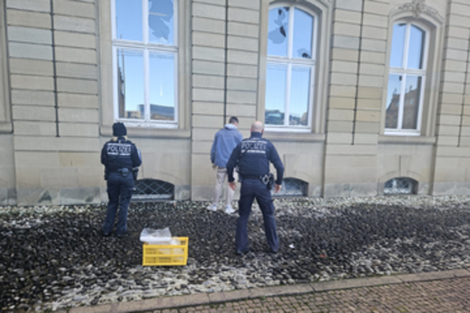 Das Neue Schloss in Stuttgart wurde in der vergangenen Woche Schauplatz von Vandalismus.