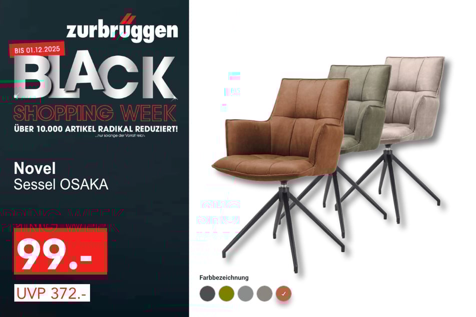 Der Novel Sessel OSAKA
für 99 statt 372 Euro pro Stück.