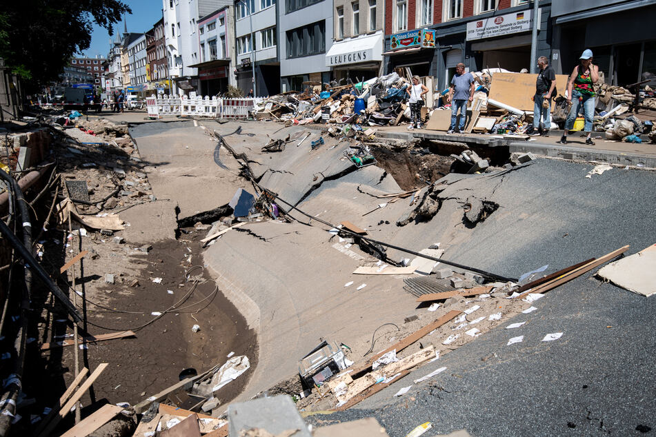 In Stolberg hat das Unwetter große Teile der Stadt zerstört.