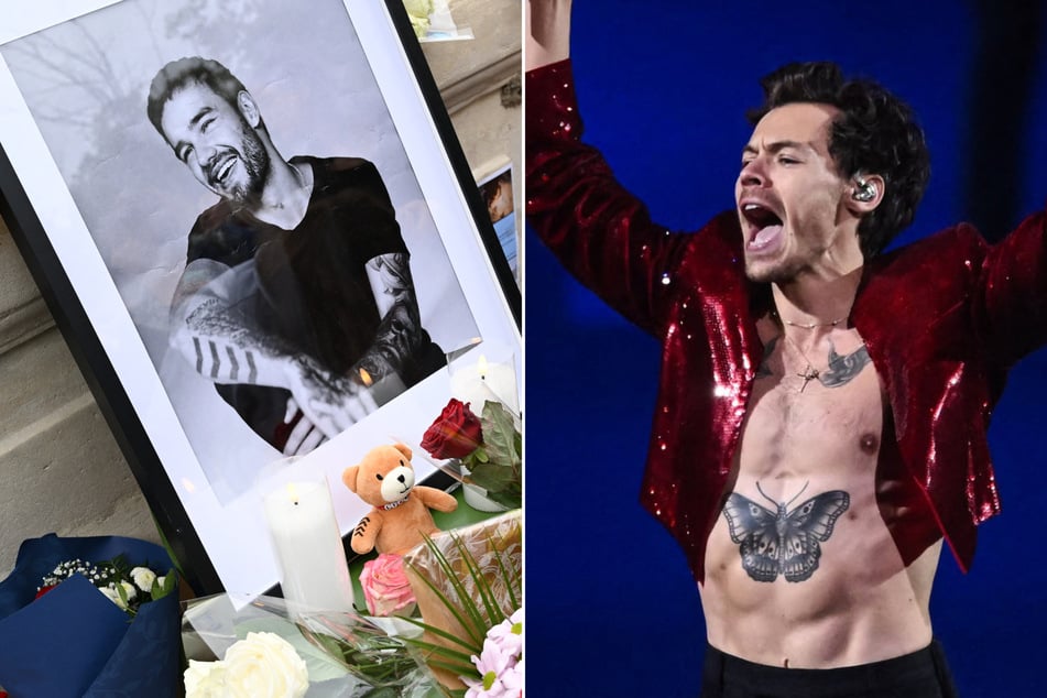 Fans are speculating whether Harry Styles' (r.) new tattoo is perhaps a touching tribute to his late One Direction bandmate Liam Payne.