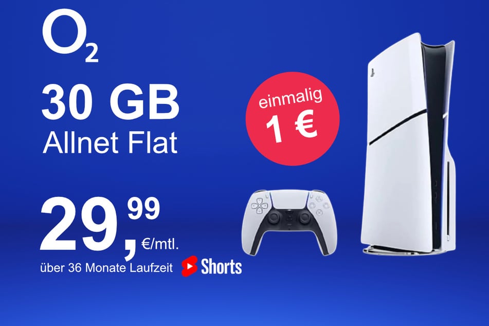 Die PS5 Slim Digital Edition im o2 Mobile M inkl. 30 GB+ für einmalig nur 1 Euro.