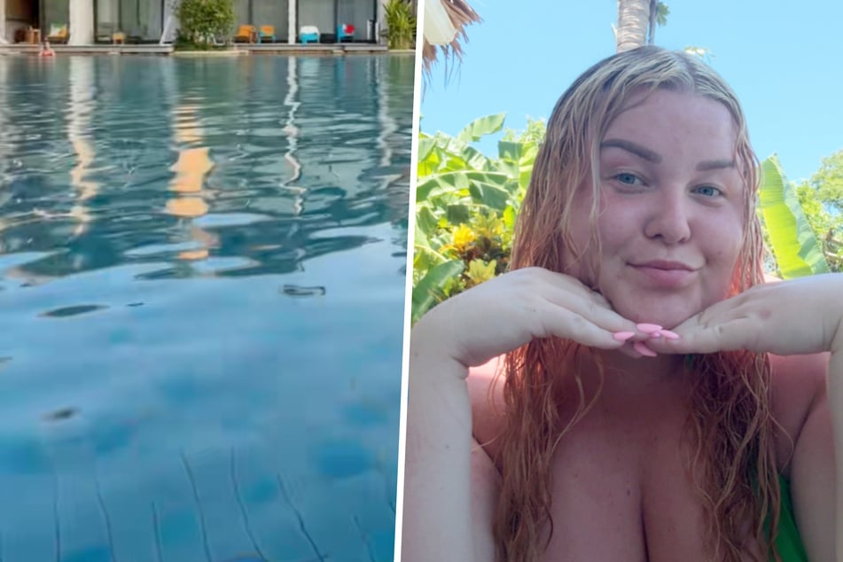 Rachel Meyer (29) wollte nur den schönen Pool im Thailand-Urlaub filmen, lief jedoch Sekunden später schreiend davon.