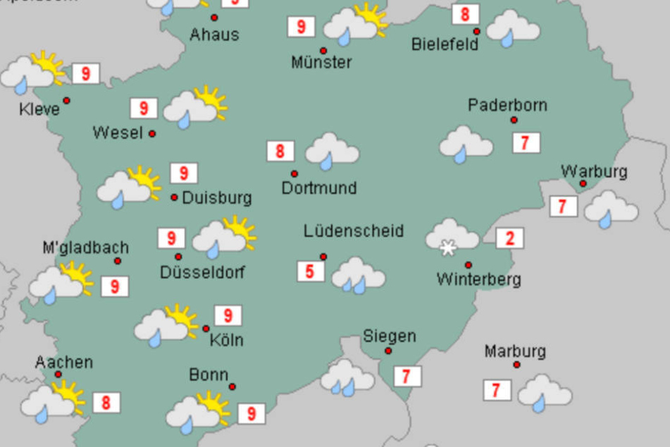 Regen, Sonne und Schnee: Am Samstag ist das Wetter in NRW ziemlich wechselhaft.