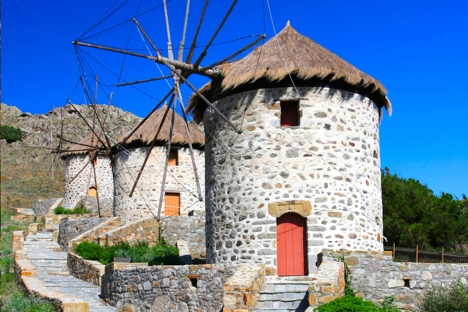 Die Windmühlen von Limnos in Kontias.